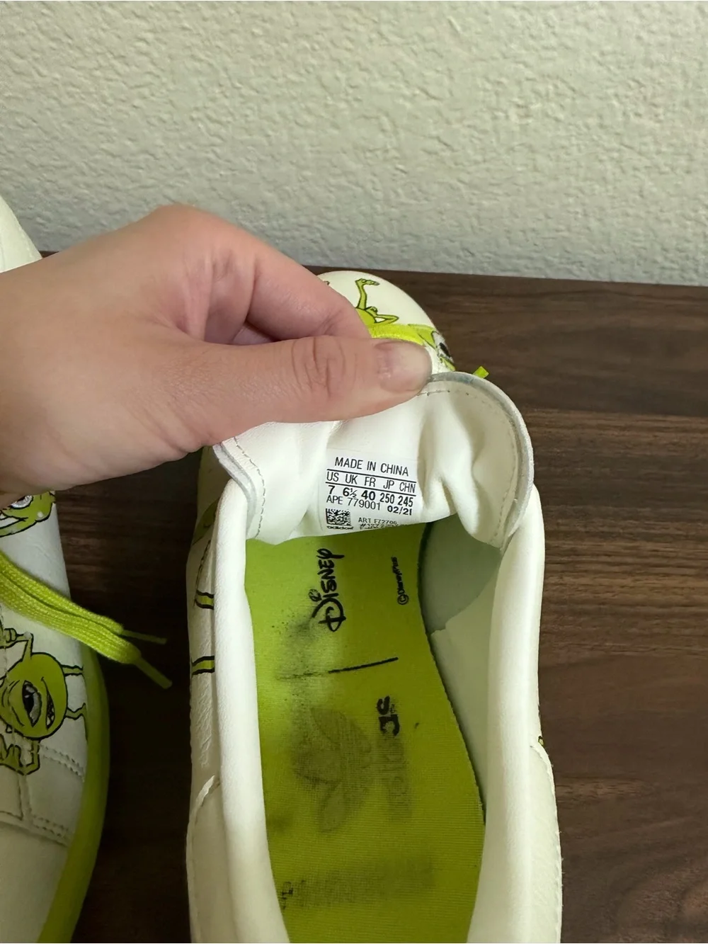 Adidas X Stan Smith Monster Inc Mike Wazowski Graphic sneaker.